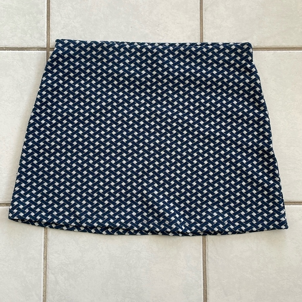 Zara Blue & White Knit Mini Skirt Size M